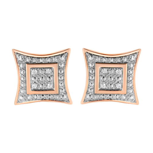 .Diamond Accented 4-Stone Star Shaped Halo-Style Stud Earrings